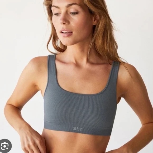 SET Active Gray Sports Bra - Picture 1 of 6